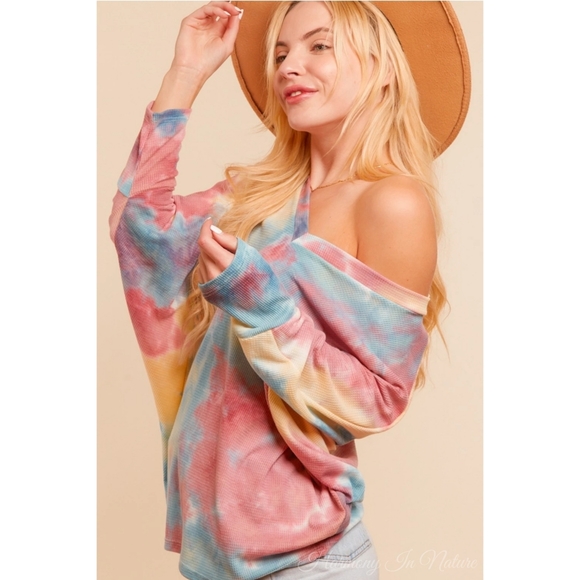 Thermal Dolman Tie Dye Top - Picture 5 of 8